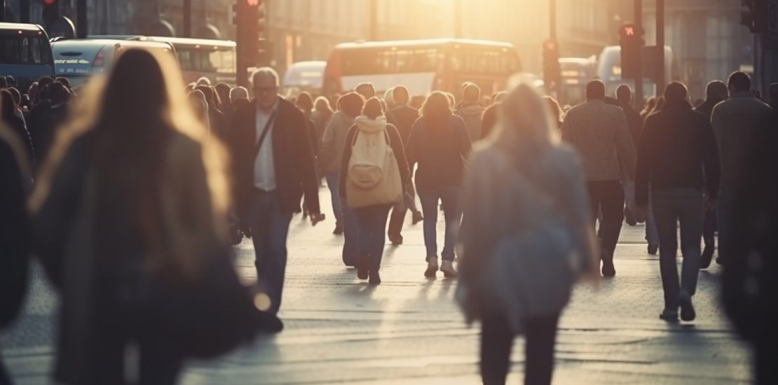 decorative image - crowed - people - walking