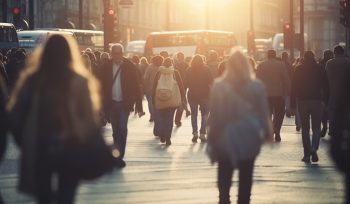 decorative image - crowed - people - walking