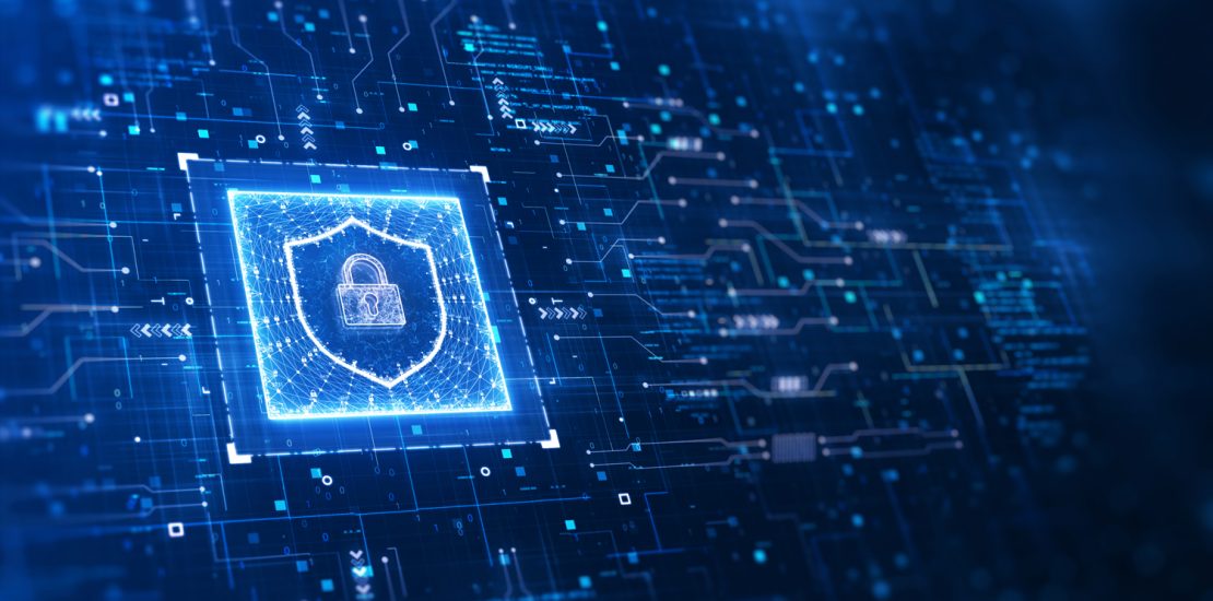 decorative image of digital cyberspace security concept